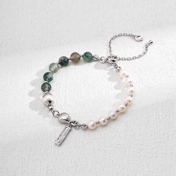 💖 Artisan Original Strawberry Quartz & Pearl Bracelet | S925 Gold Adjustable - Picture 3 of 11